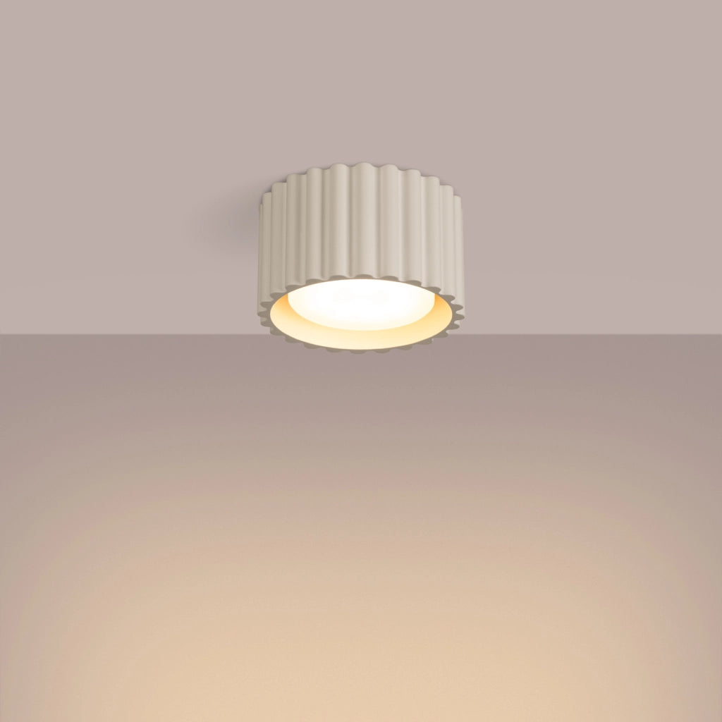 Faretto soffitto moderno beige rigato GX53 VISTAO Pure Lume