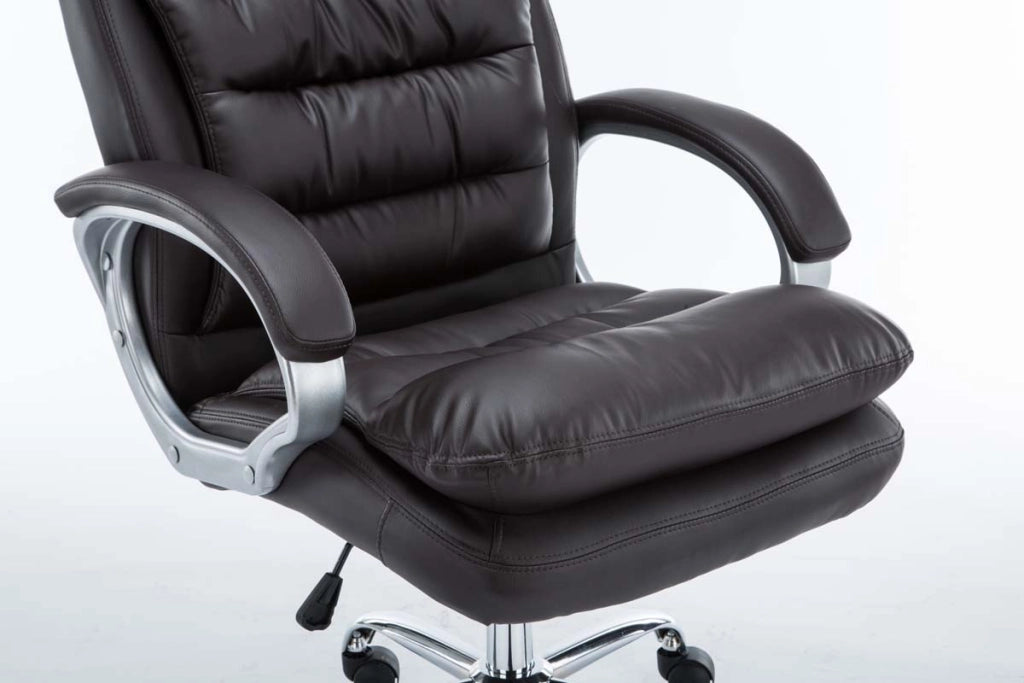 Sedia ufficio XXL Vancouver in similpelle marrone