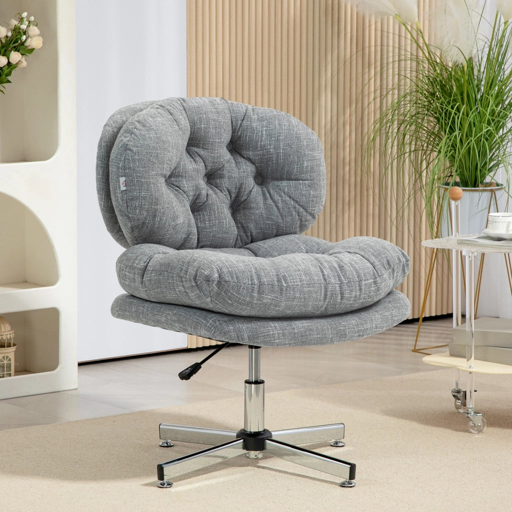 Sedia da ufficio ergonomica con funzione oscillante e altezza regolabile, seduta imbottita in poliestere grigio