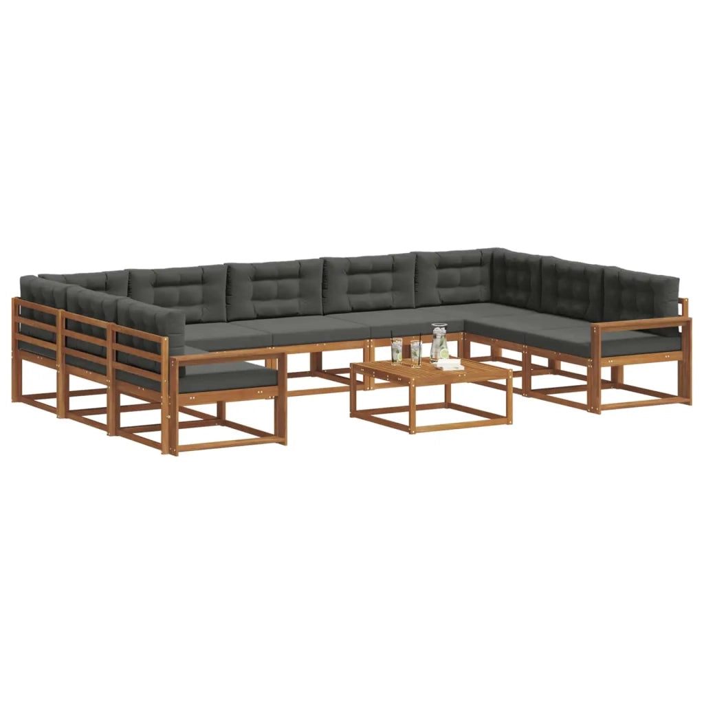 Set di divani da esterno 10 pcs Naturale e Antracite 3368210
