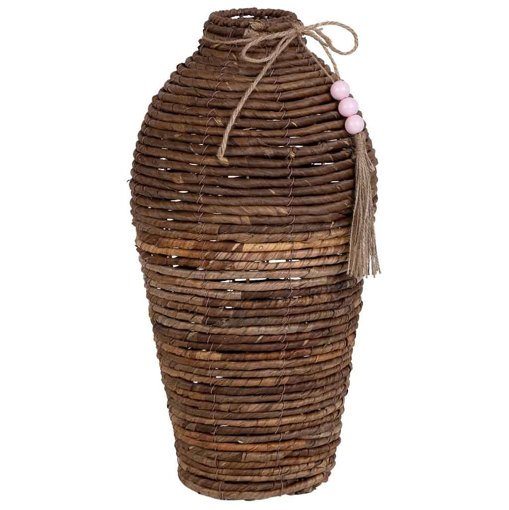 Vaso in foglia di banano naturale marrone, D25x47,5h cm