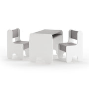 Set bambini TIMI tavolino e due seggiolinе bianco/grigio
