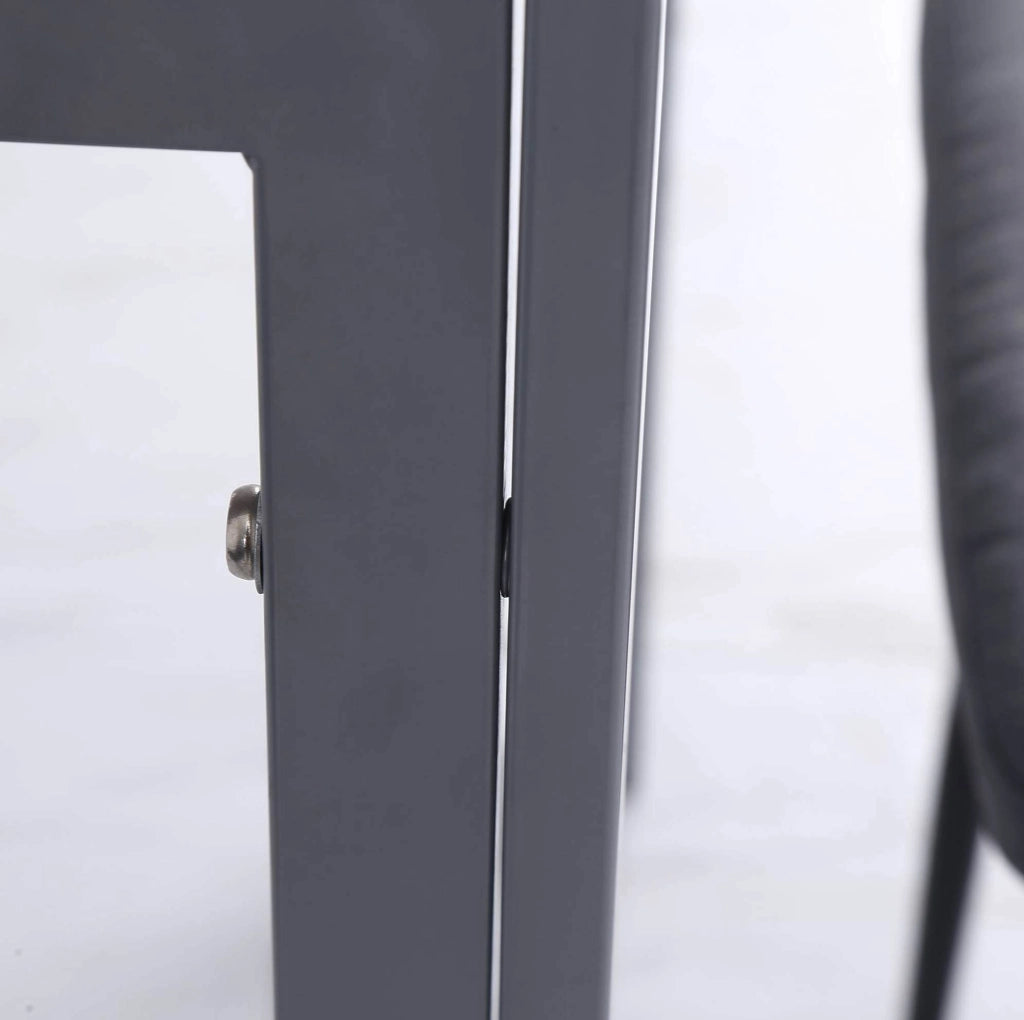 Tavolo da pranzo 75x75x75 cm per 4 persone in vetro e acciaio grigio
