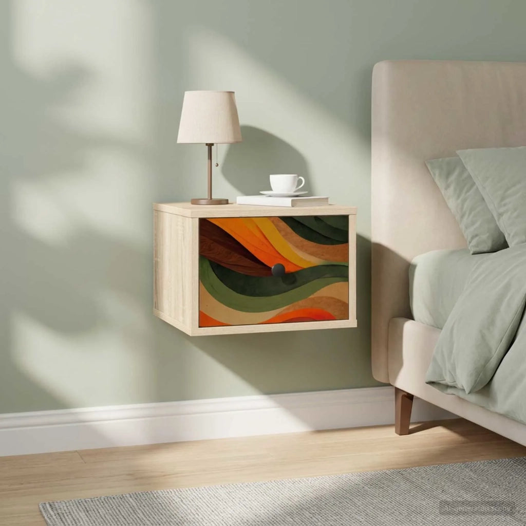 Mobiletto da comodino a parete BONN 2 pz Rovere Sonoma 8007478