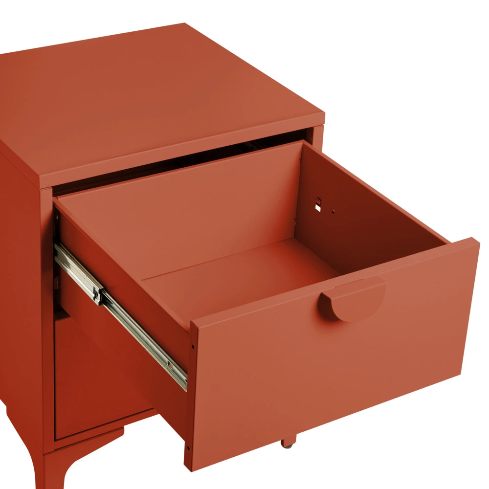Comodino in acciaio marrone dorato mobile contenitore per l'ufficio domestico con 2 cassetti design industriale mobile contenitore