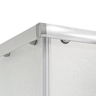 Box doccia semicricolare 80x80 doppio scorrevole con vetro temperato opaco e profili cromo Geo