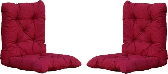 Set di 2 cuscini per sedie con schienale 98x50x8 cm Rosso - Comodi e stili