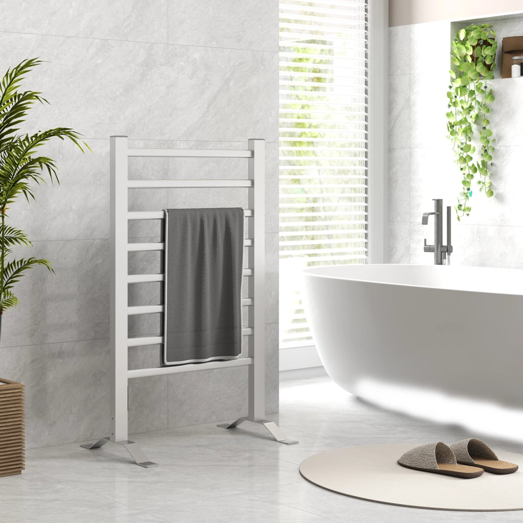Scaldasalviette Elettrico 150W con Timer ¨C zephmum ¨C Argento 53x35x90 cm