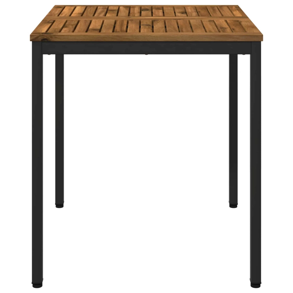 Tavolo da cena da giardino Naturale e Nero 70 x 68,5 x 75 cm 901307