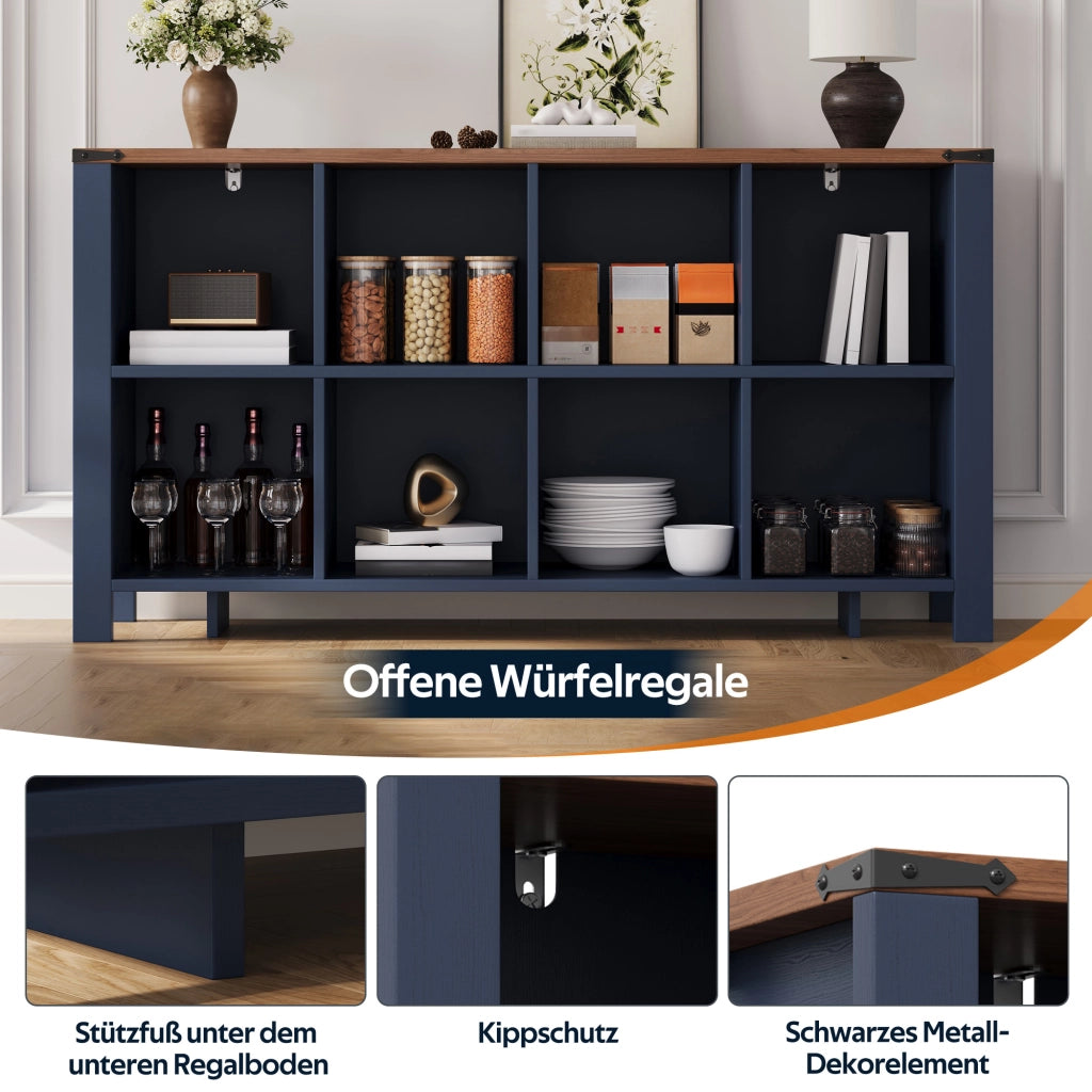 Mobile multiuso con ripiani ¨C Minimal ¨C Bianco, legno truciolato, 140x34x75 cm