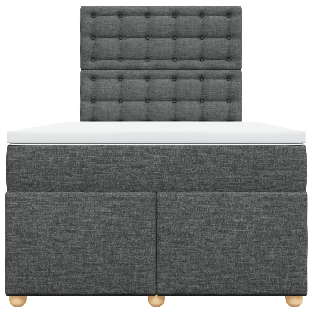 Giroletto a Molle con Materasso Grigio Scuro 120x190cm Tessuto 3291234
