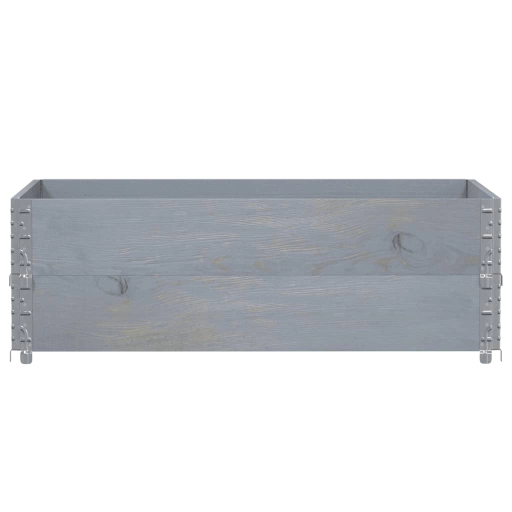 Vassoio per fioriera aiuola rialzata piante fiori terrazza giardino 120 x 80 cm legno massello di pino grigio 02_0037407