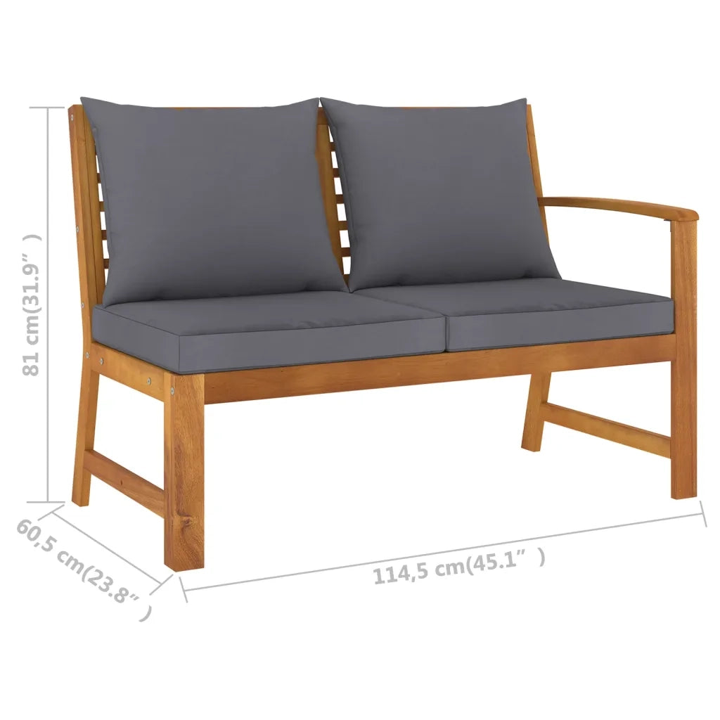 Set Divani da Giardino 4 pz con Cuscini in Massello di Acacia cod mxl 48108