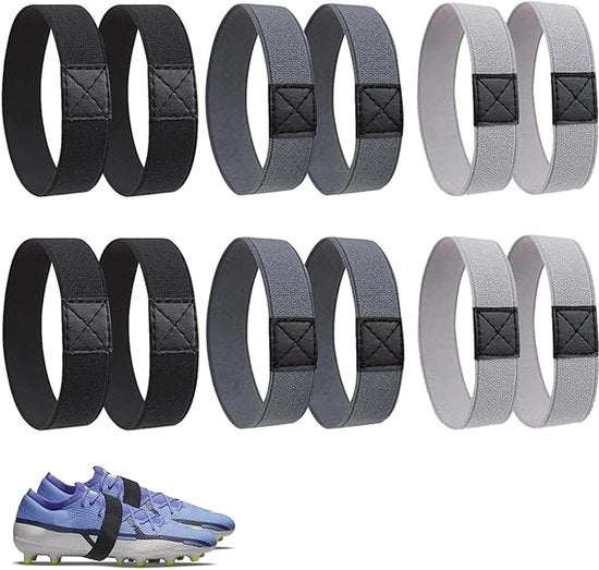 Cinturini di fissaggio per calze da calcio - 6 paia - Donna - Nero, Grigio chiaro, Grigio scuro