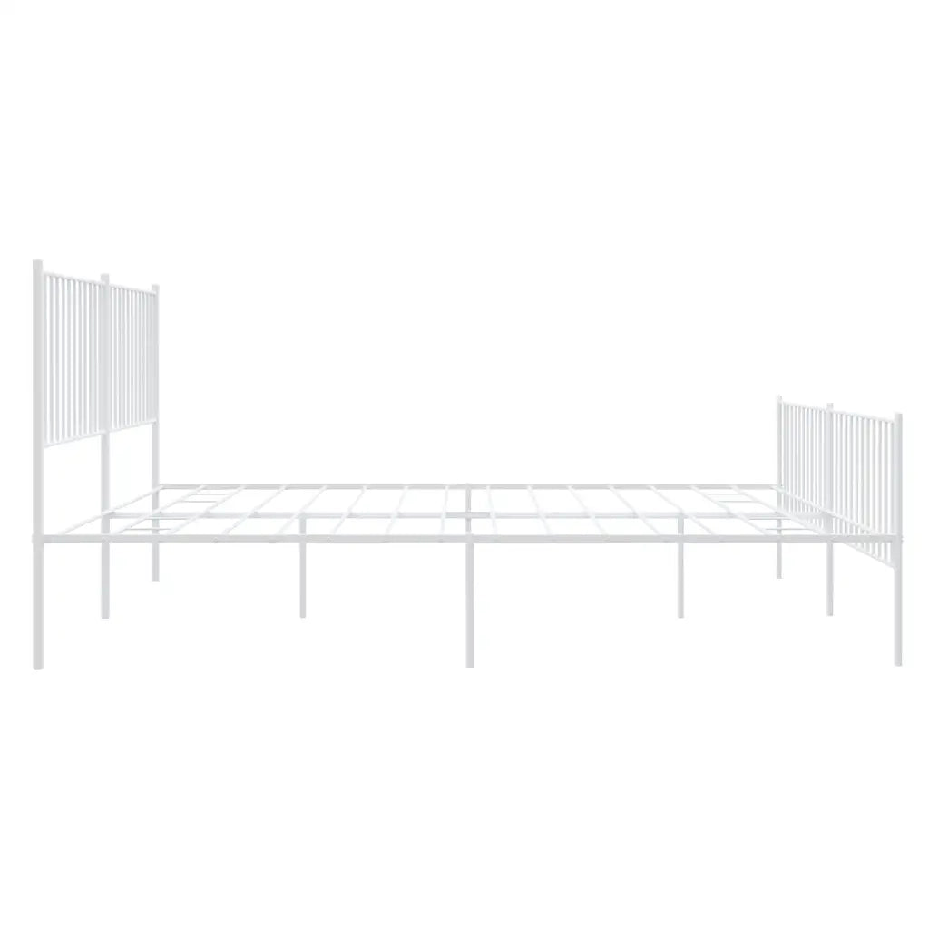 Giroletto con Testiera e Pediera Metallo Bianco 183x213 cm 350954