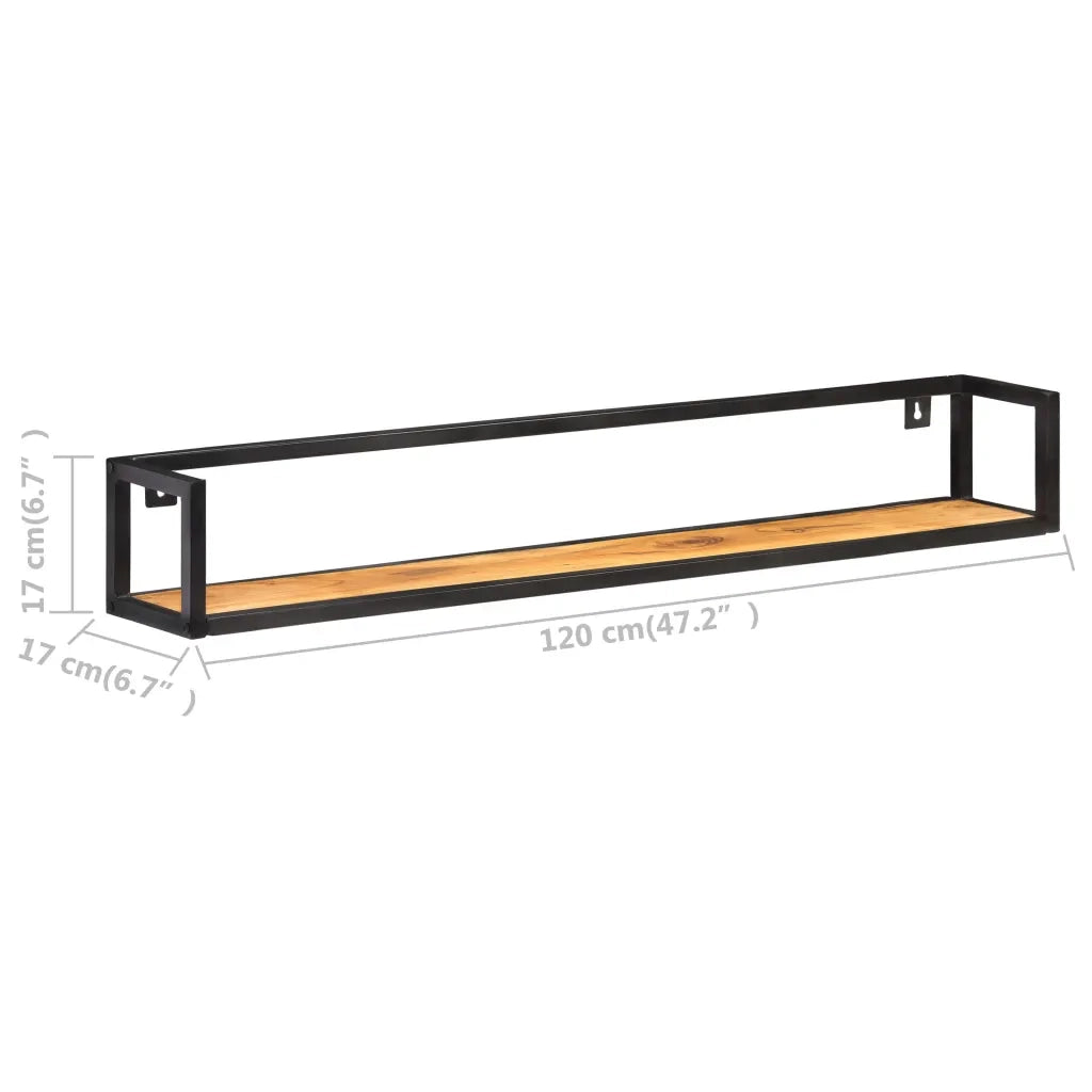 Mensole a Muro 2 pz 120 cm in Legno Massello di Acacia 320675