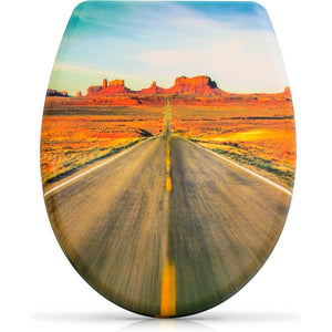 Sedile wc chiusura ammortizzata - motivo grand canyon - copriwat