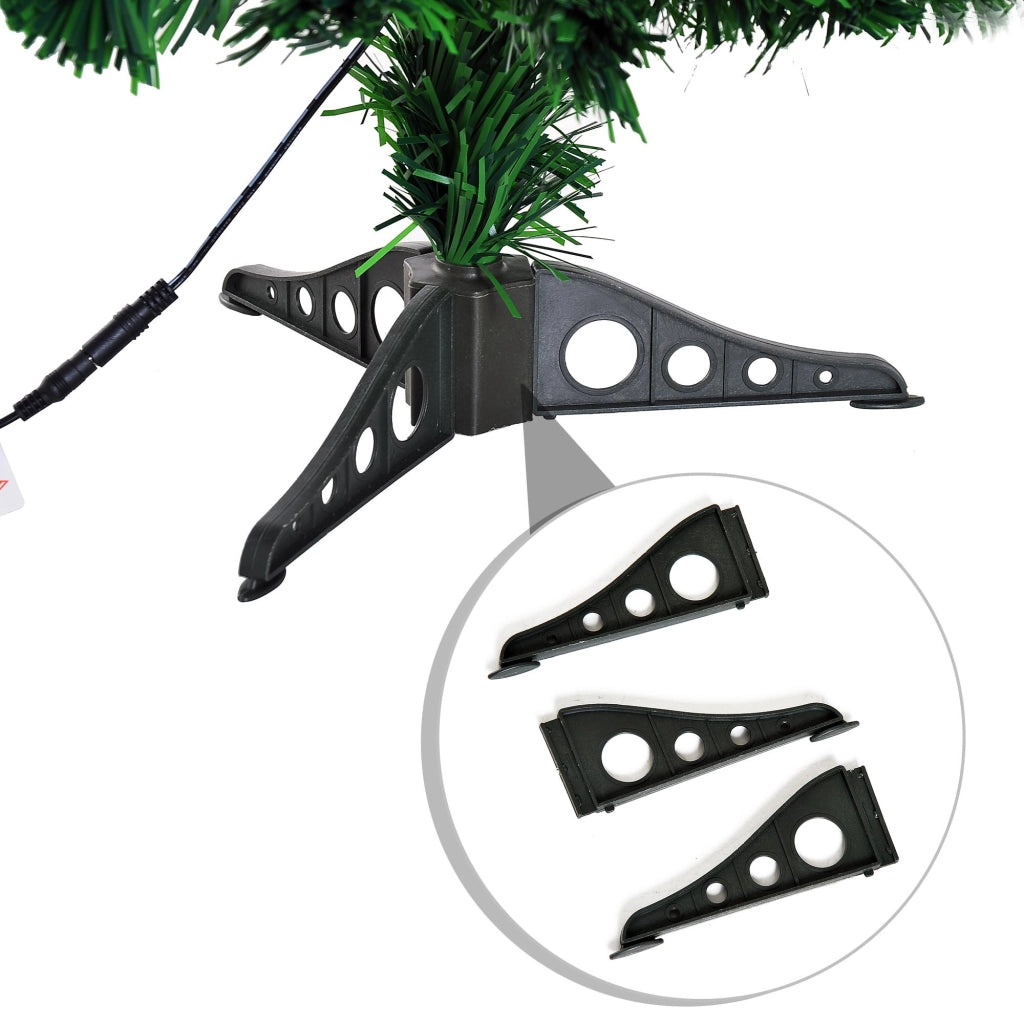 Albero di Natale Artificiale 60 cm 55 Rami con Fibra Ottica Verde