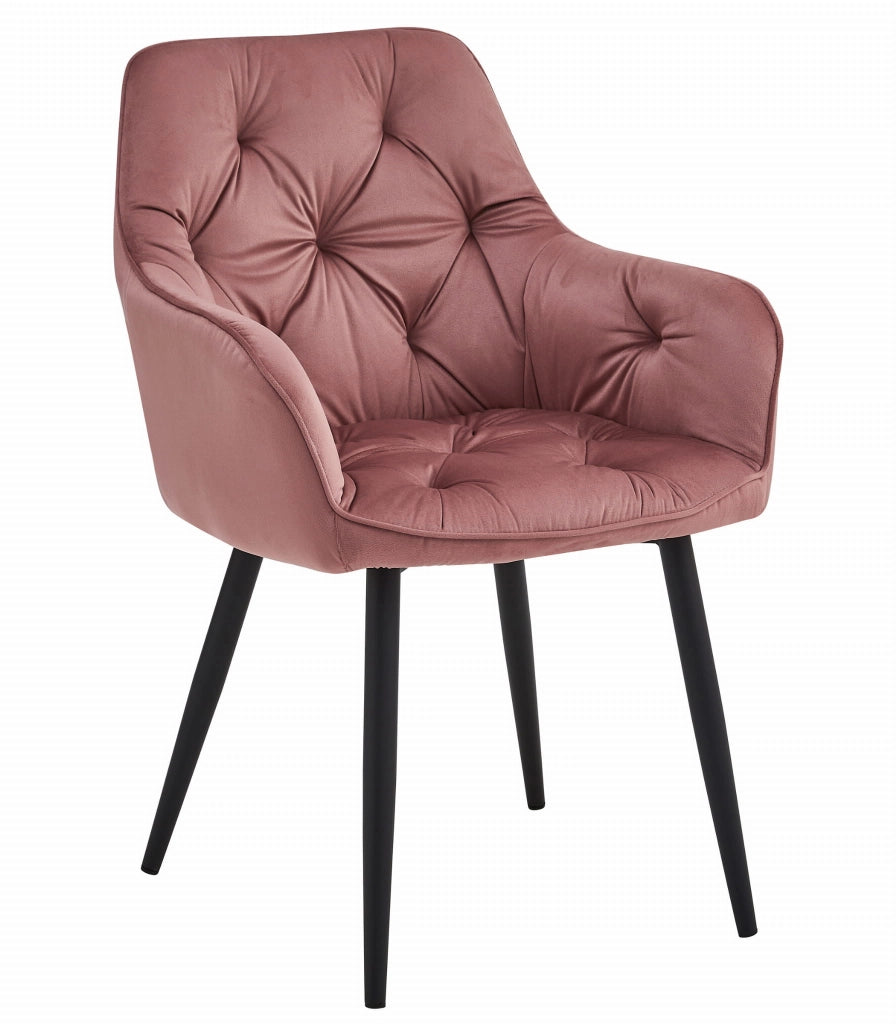 Sedia VALORA LUKK - Elegante velluto rosa per soggiorno, cucina, sala da pranzo x 2