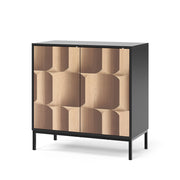 Vicco Credenza Nero/quercia 80 x 40 cm con 2 ante