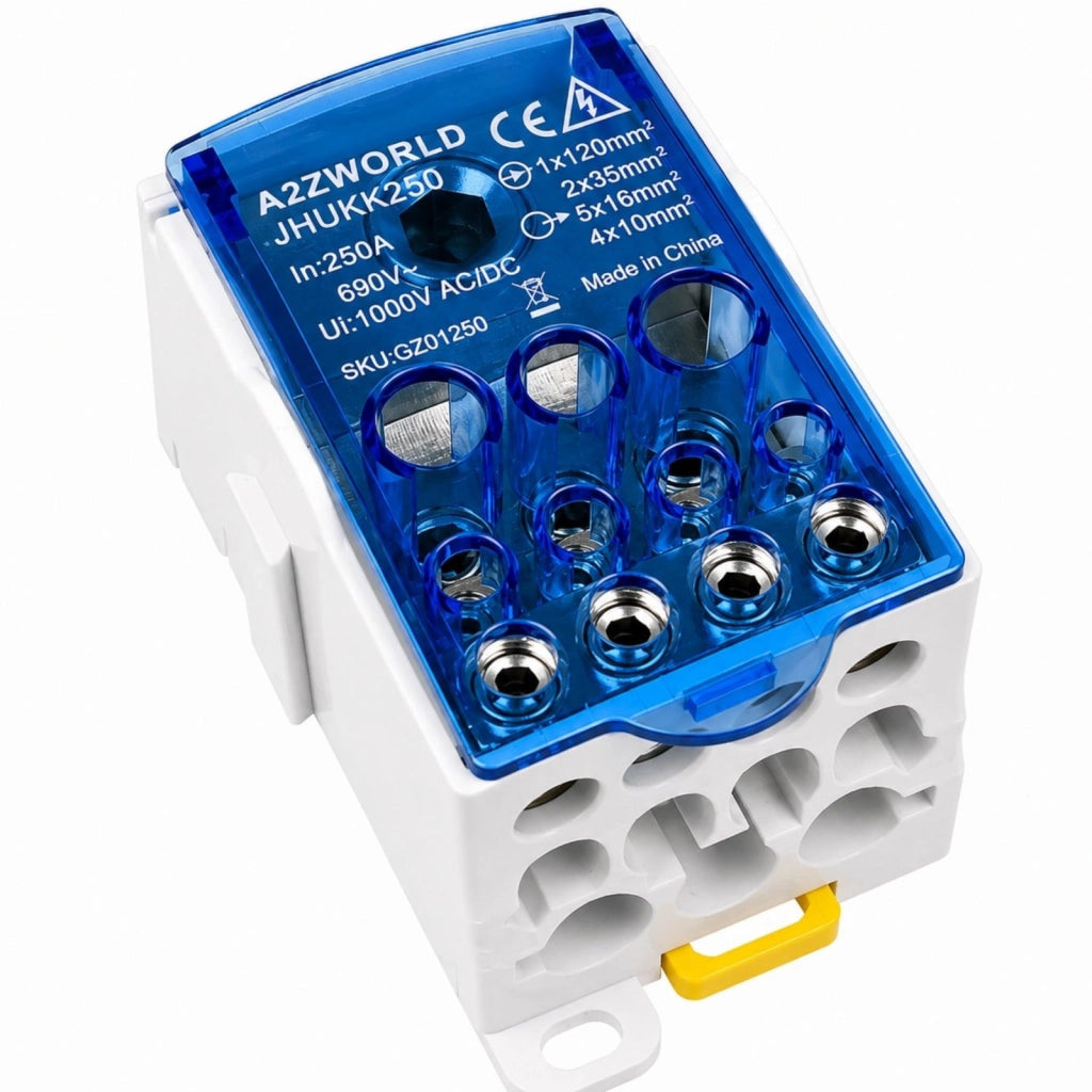 Ripartitore di Potenza Unipolare, Morsettiere Di Distribuzione Da Guida DIN Per Quadro Elettrico, Corrente Disponibili 80A 125A 160A 250A 400A 500A (250A)