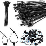 150 cavi elettrici in nylon per giardinaggio industriale a casa - inclusi supporti adesivi