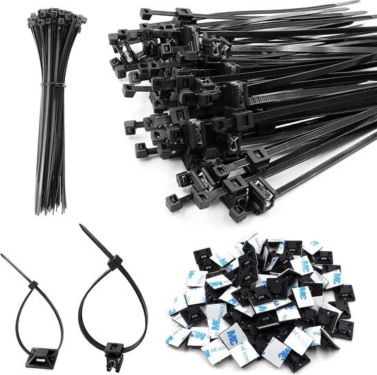 150 cavi elettrici in nylon per giardinaggio industriale a casa - inclusi supporti adesivi