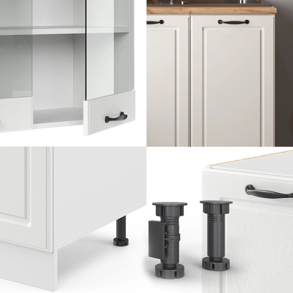 Vicco Cucina monoblocco Casa di campagna bianca/bianco 140 cm , PL Marmo