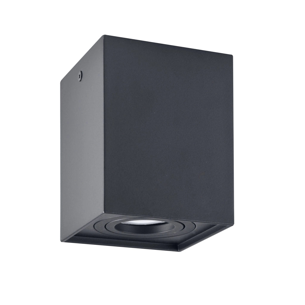 Plafoniera spot quadrata nera 1 luce GU10 HADAR Polux