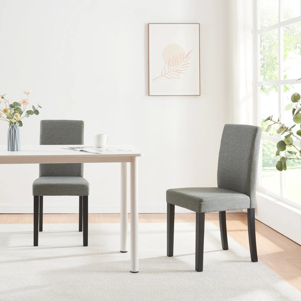 Set Hamburg di 6 Sedie Imbottite da Sala con Rivestimento in Tessuto Grigio Chiaro [en.casa]