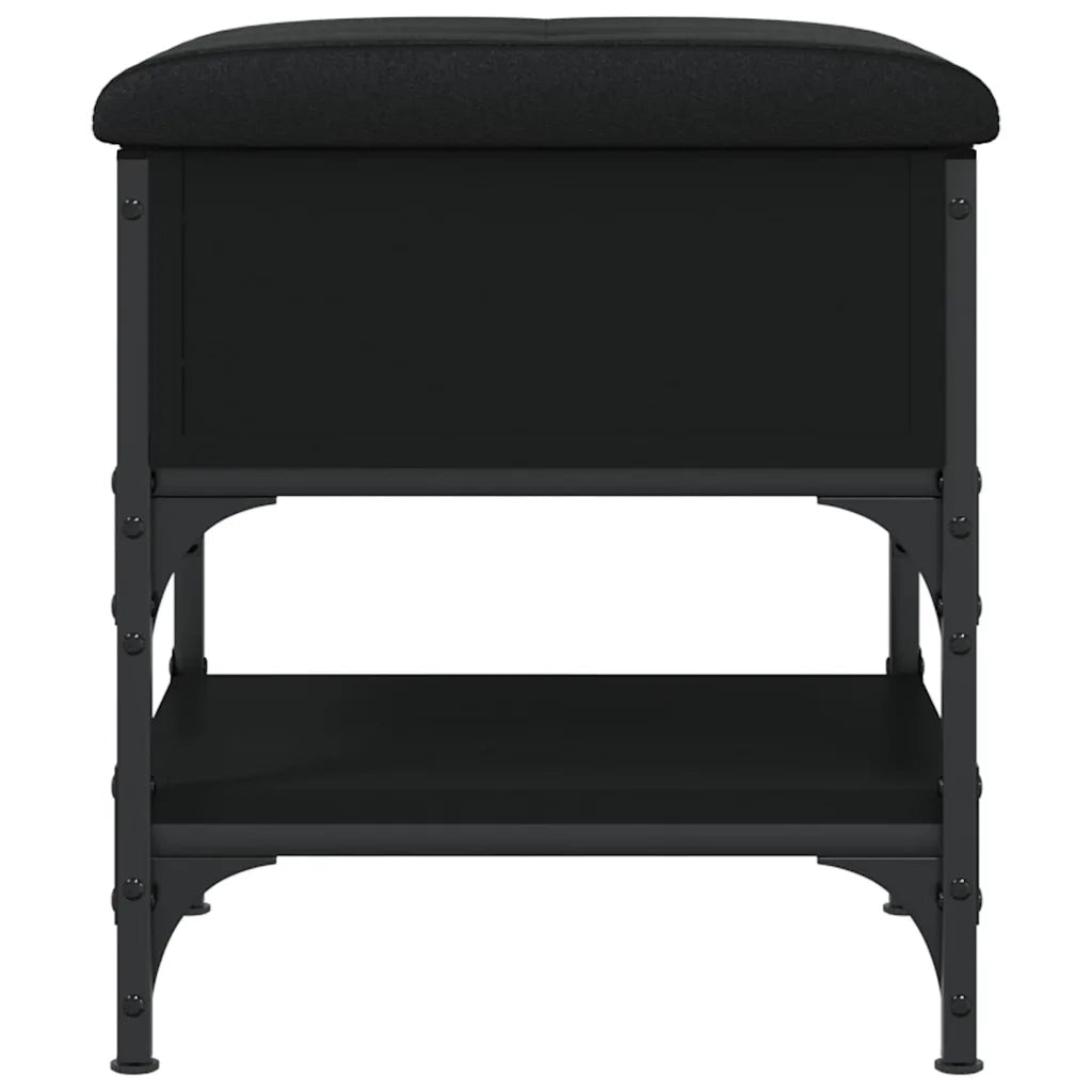 Panca Porta Scarpe Nera 42x42x45 cm in Legno Multistrato 835182