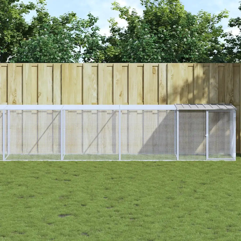 Gabbia Polli Tetto Grigio Chiaro 803x98x90 cm Acciaio Zincatocod mxl 125204