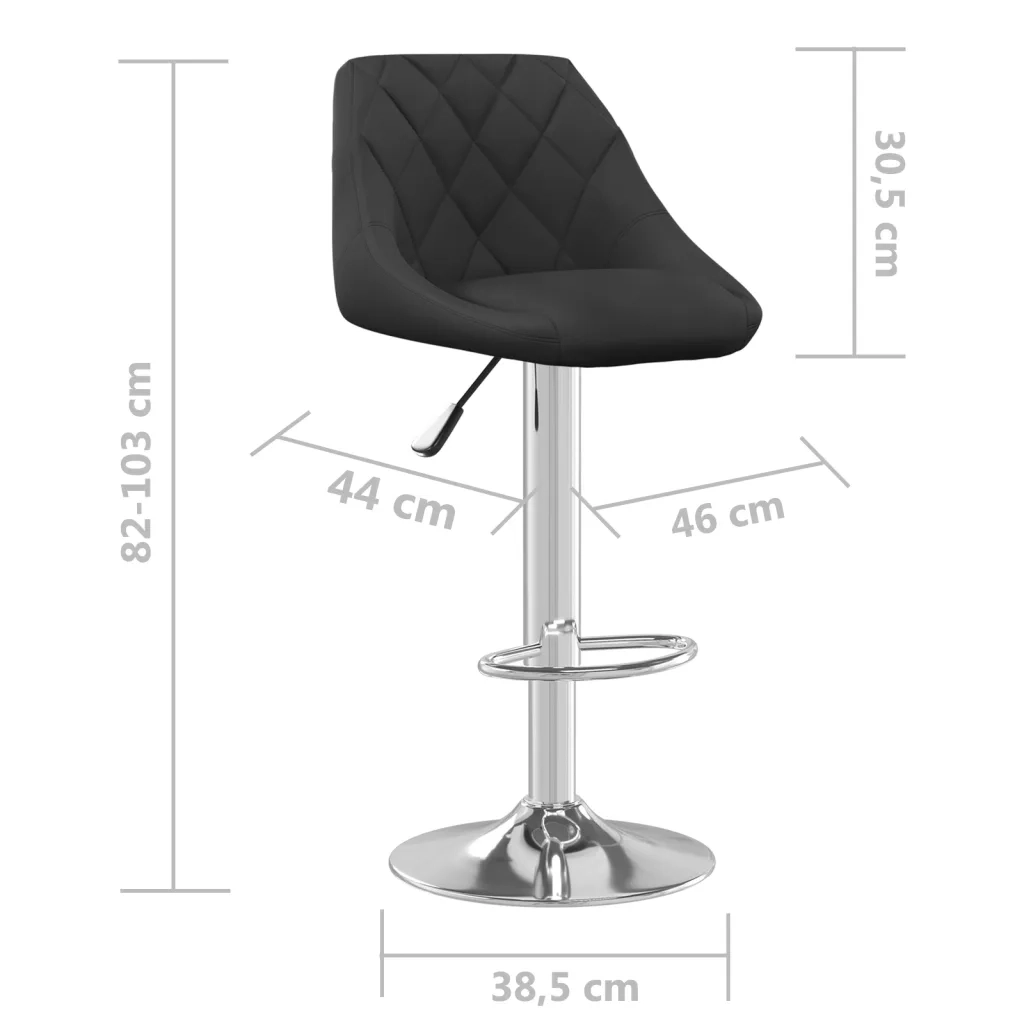 Sgabelli da Bar 2 pz Neri in Velluto cod mxl 65453