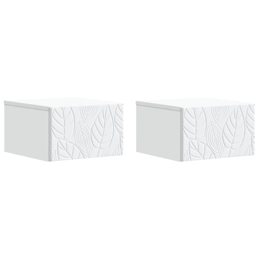 Tavolino da Parete Laterale 2 pcs Bianco 34,5 x 33 x 20 cm 898766