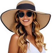 Cappello da Sole per Donna con Larga Cintura, Strofoam, UV, Ripiegabile, Portatile, Diskette, Carattere: 81