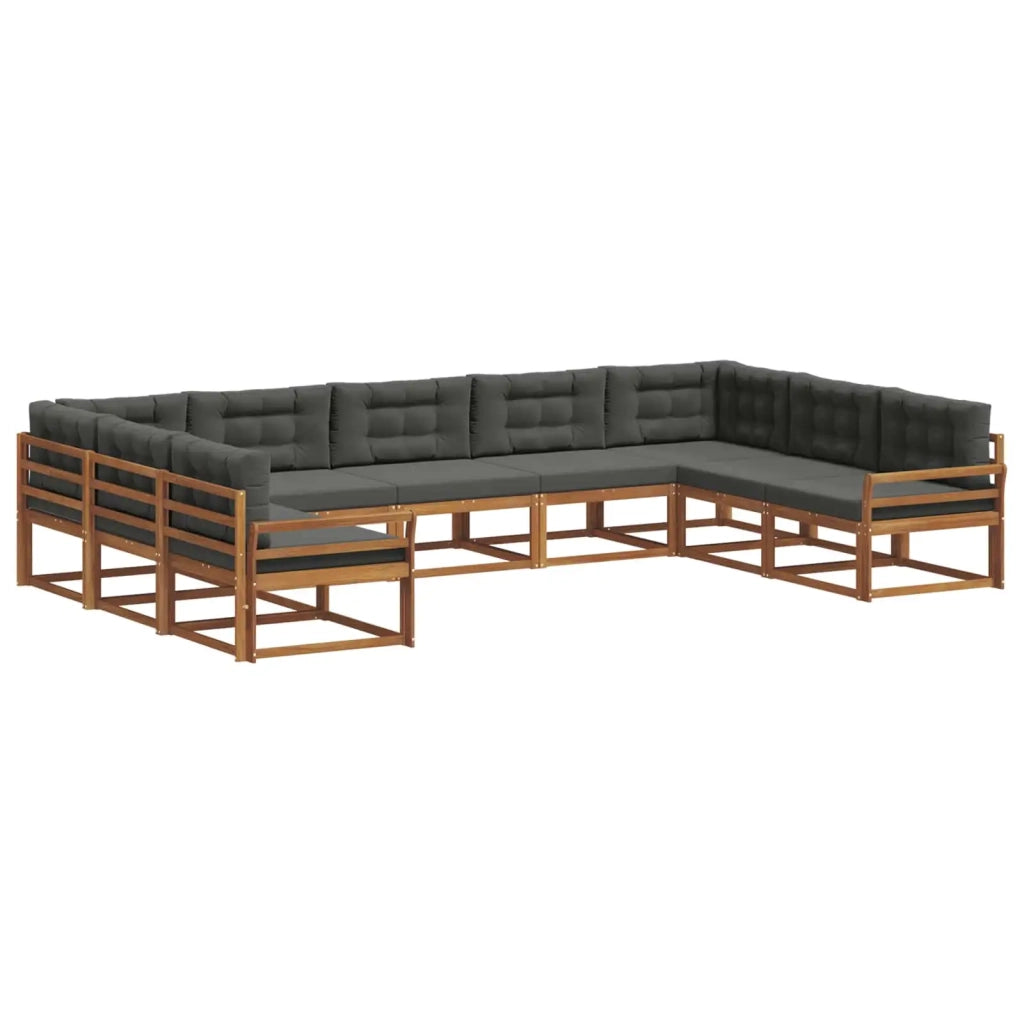 Set di divani da esterno con cuscino 9 pcs Naturale e Antracite 3368170