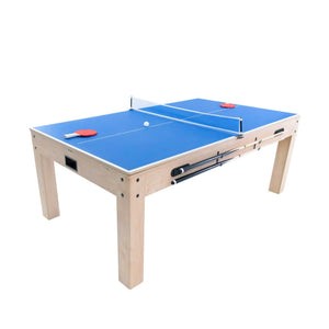 Tavolo Multigioco 7-in-1 213 cm (7ft) Beige con Panca Contenitore