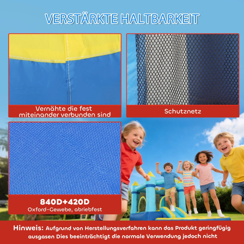 Castello Gonfiabile con Scivolo e Piscina ¨C zephmum ¨C Blu 364x173x182 cm