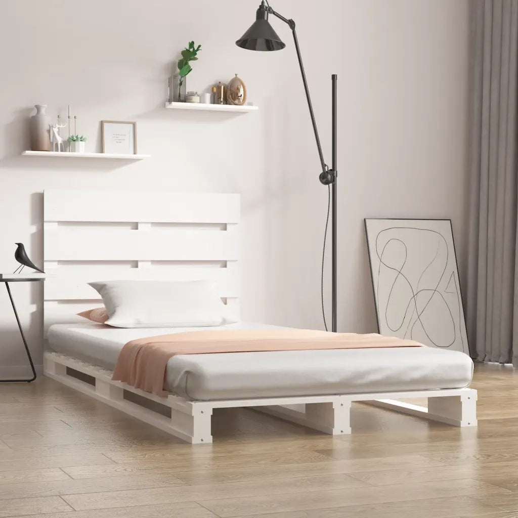 Giroletto senza Materasso Bianco 75x190 Legno Massello di Pino
