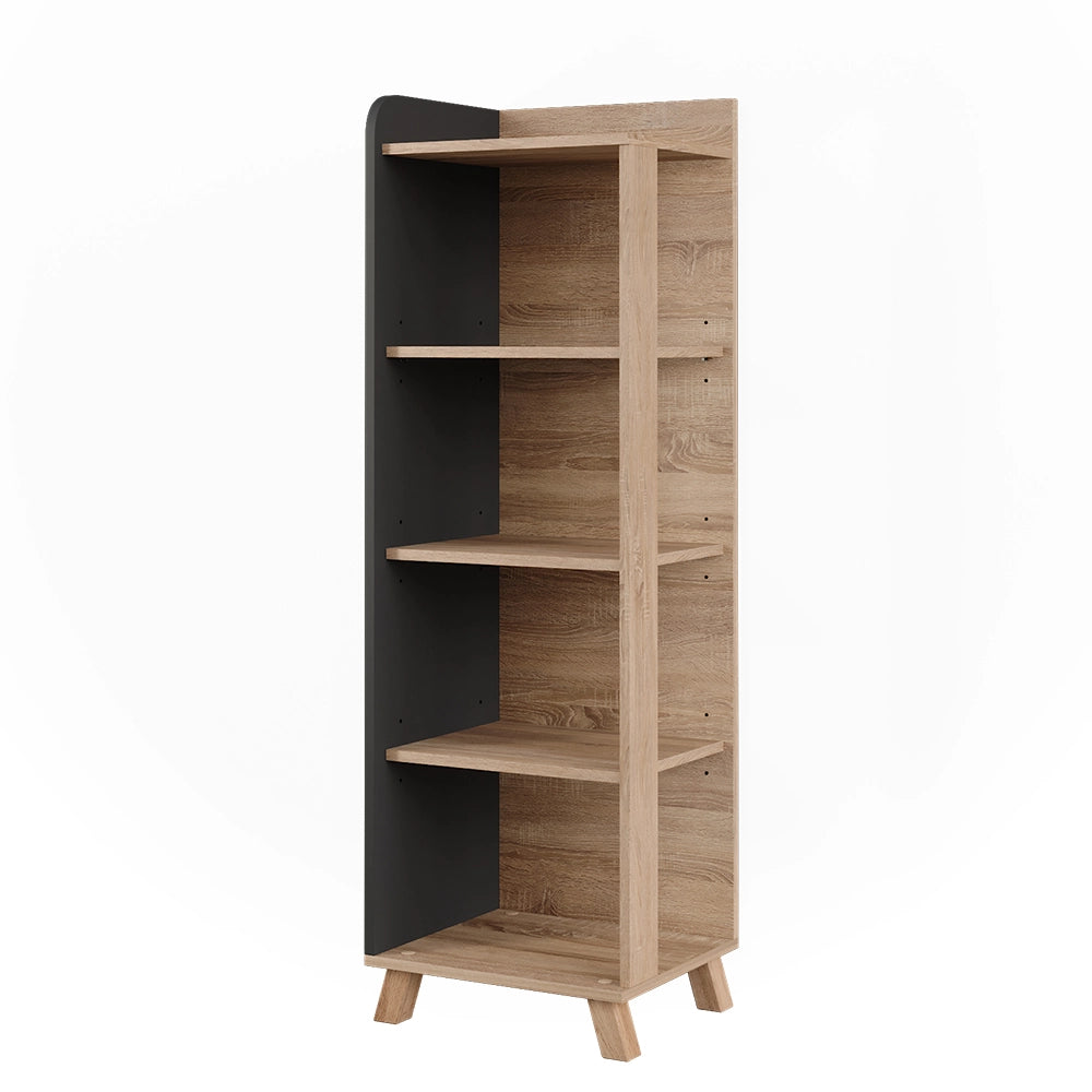 Vicco Mensola da bagno Sonoma/antracite 40 x 128 cm con 4 scomparti