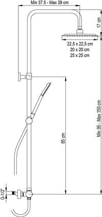 Colonna doccia quadrata completa