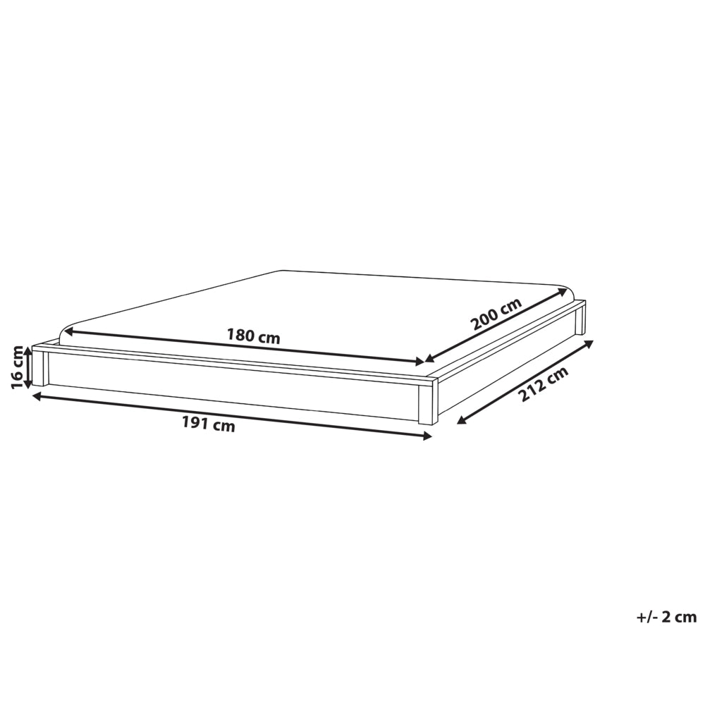 Letto con rete in legno marrone scuro 180 x 200 cm senza testiera, design minimalista