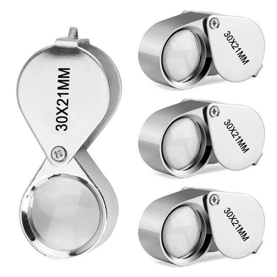 Vergrootglas Professionale 30x - Opvougbile - Manico - Vergroting Cristallina - Esame di Pietre Preziose - Qualità Premium - Ottica