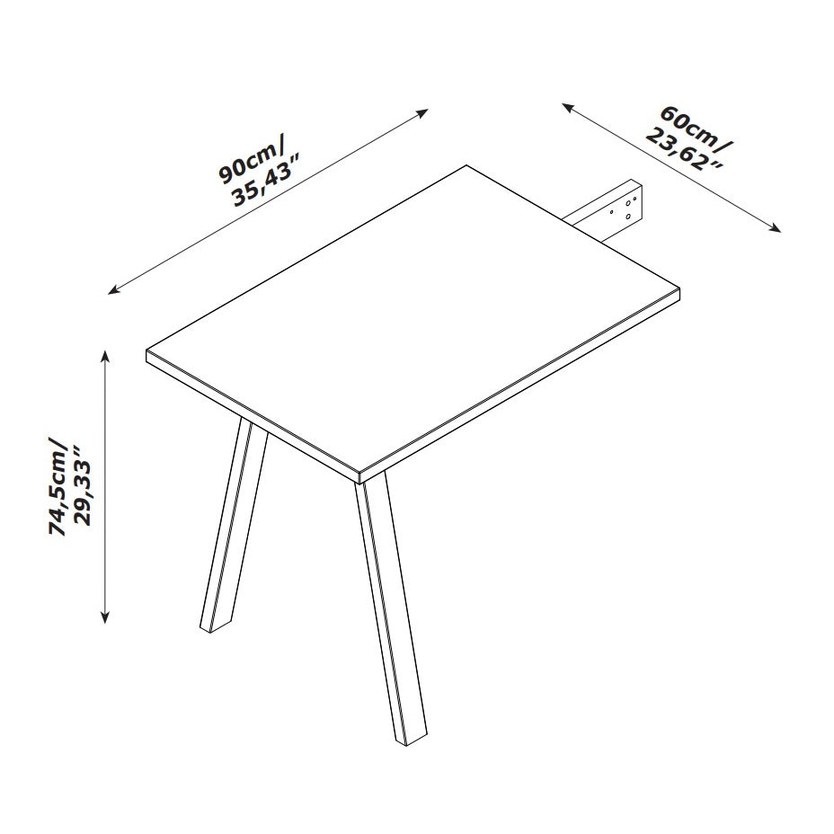 PROLUNGA SCRIVANIA DAVINCI 90X60XH75CM NOCE BRERA