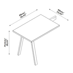 PROLUNGA SCRIVANIA DAVINCI 90X60XH75CM NOCE BRERA