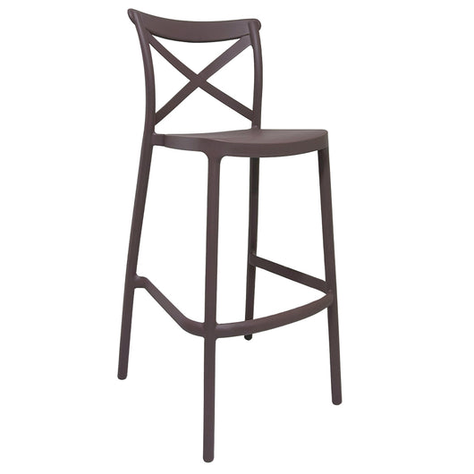 Sgabello alto da bar in plastica polipropilene marrone sprint h 75 cm