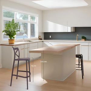 Sgabello alto da bar in plastica polipropilene marrone sprint h 75 cm