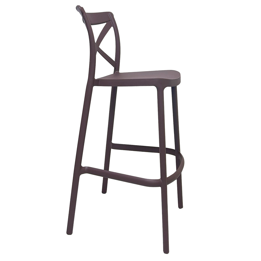 Sgabello alto da bar in plastica polipropilene marrone sprint h 75 cm