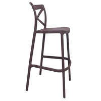 Sgabello alto da bar in plastica polipropilene marrone sprint h 75 cm