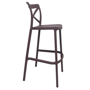 Sgabello alto da bar in plastica polipropilene marrone sprint h 75 cm